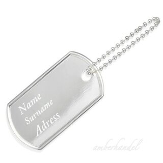 Anhänger Erkennungsmarke Dog-Tag Silber 925 nicht graviert!!