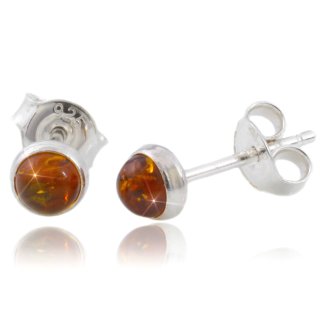 Ohrringe Ohrstecker Bernstein Amber Silber 925 5mm [Schmuck]