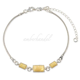 Armband Bernstein Amber Silber 925  Länge verstellbar von 20 cm - 25 cm (Nr 1064)