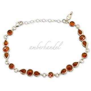 Armband Bernstein Amber Silber 925 Länge verstellbar von 19 cm - 24 cm