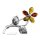 Brosche Blume Bernstein/Silber 925
