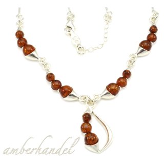 Collier Kette Bernstein Amber Silber 925 (Nr468)