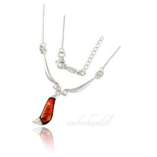 Collier Kette Bernstein Amber Silber 925  variable Länge 40-45 cm (Nr 1146)