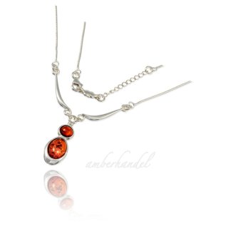 Collier Kette Bernstein Amber Silber 925  (Nr 1137)