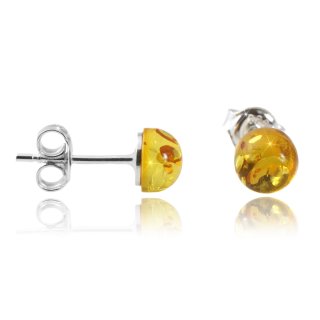 Ohrringe Ohrstecker Bernstein Amber  Silber 925 ø 6mm (Nr 1266)