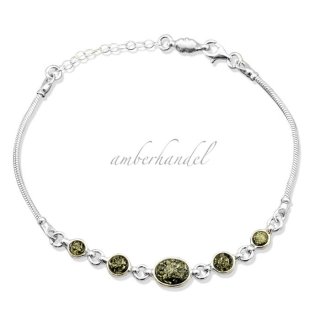 Armband Bernstein Amber Silber 925  Länge verstellbar von 19cm - 24 cm