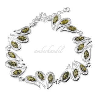 Armband Bernstein Amber Silber 925  Länge verstellbar von 20 cm - 25 cm (Nr1022)