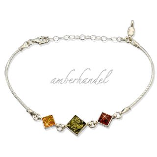 Armband Bernstein Amber Silber 925 Länge verstellbar von 19 cm - 24 cm