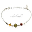 Armband Bernstein Amber Silber 925 Länge verstellbar...