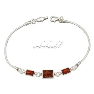 Armband Bernstein Amber Silber 925 Länge verstellbar von 20 cm - 25 cm