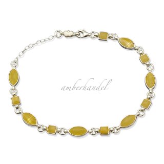 Armband Bernstein Amber Silber 925 Länge verstellbar von 20 cm - 25 cm