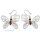 Ohrringe Schmetterlinge Bernstein Amber Silber 925 (Nr 229-1)