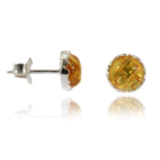 Ohrringe Ohrstecker Bernstein Amber  Silber 925