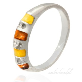 Ring Bernstein Amber Silber 925 Gr. 55