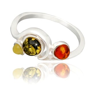 Ring Bernstein Amber Silber 925 verschiedene Größen 56 (17,8 mm Ø)