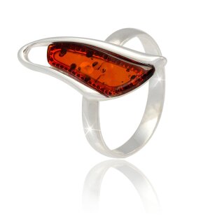 Ring Bernstein Amber Silber 925