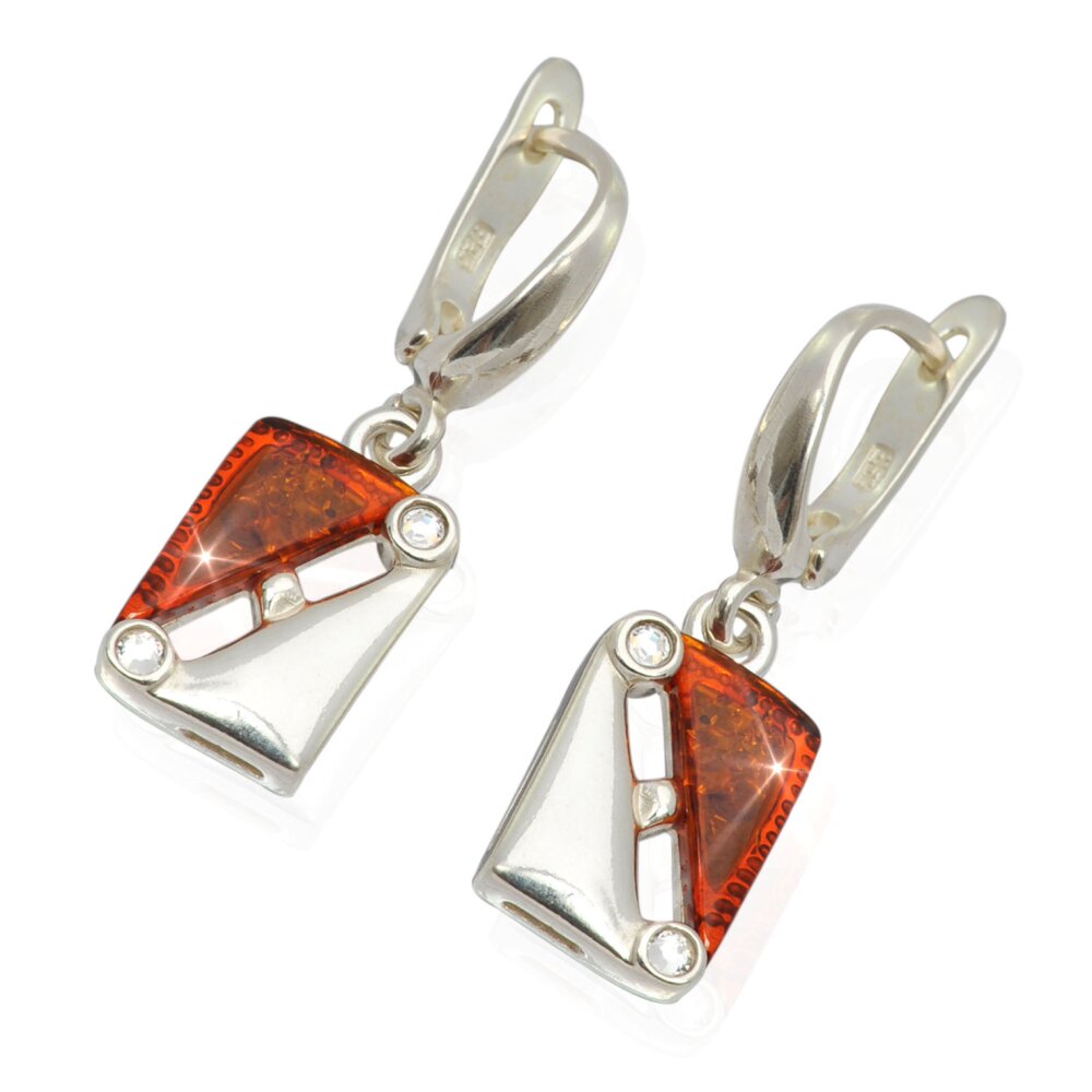 Ohrringe Bernstein Amber Silber 925 TOP Qualität! Rhodoniert