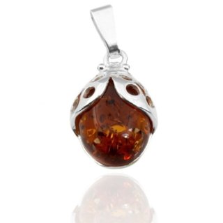 Anhänger Marienkäfer Bernstein Amber Silber 925  (A301)