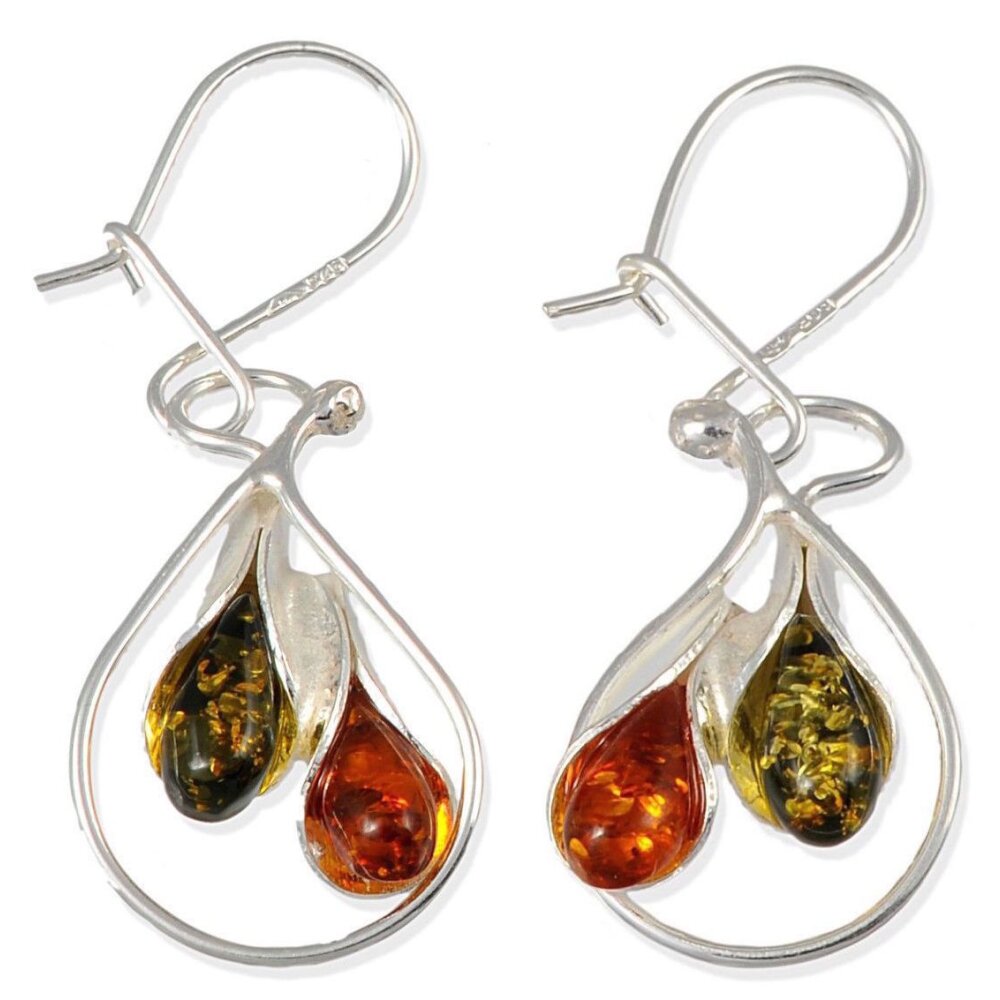 silber bernstein ohrringe modern Ohrringe Bernstein Amber Silber