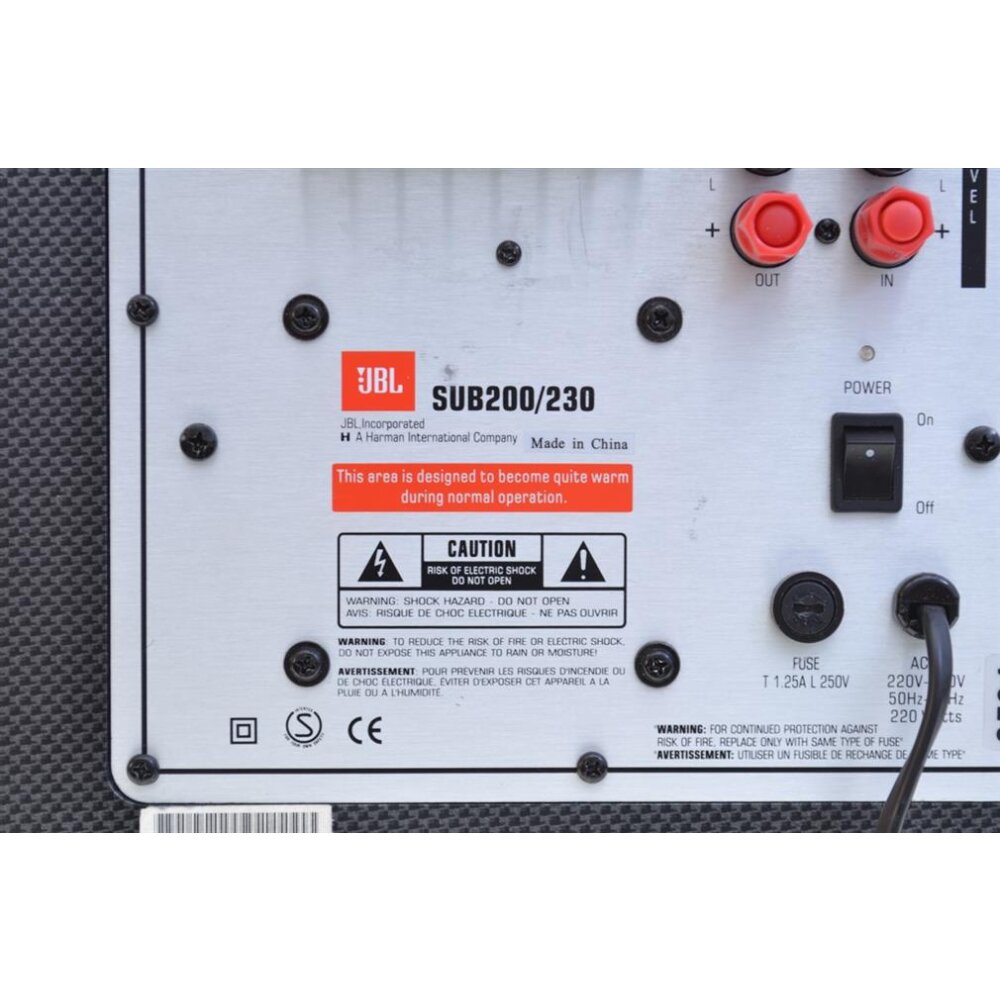 Jbl Sub 200 230 Boxen Anschließen JBL SUB 200/230 Subwoofer Aktiv