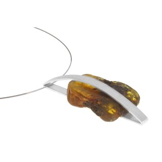 Anhänger / Collier Bernstein Amber Silber 925 Unikat,Handarbeit (A2180)