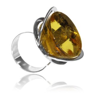 Ring Bernstein Bernsteinring Amber Silber 925 Unikat Handarbeit