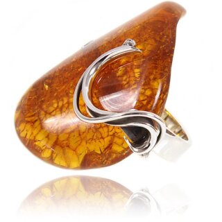 Ring Bernstein Bernsteinring Amber Silber 925 Unikat Handarbeit