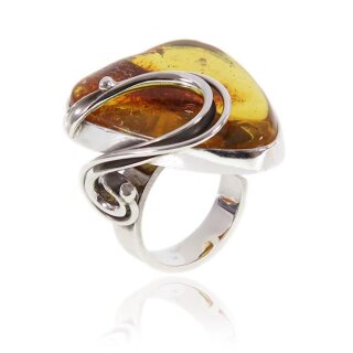 Ring Bernstein Bernsteinring Amber Silber 925 Unikat Handarbeit