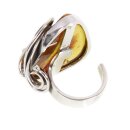 Ring Bernstein Bernsteinring Amber Silber 925 Unikat Handarbeit