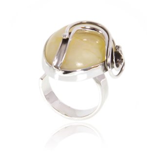 Ring Bernstein Bernsteinring Amber Silber 925 Unikat Handarbeit