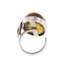 Ring Bernstein Bernsteinring Amber Silber 925 Unikat...