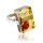 Ring Bernstein Bernsteinring Amber Silber 925 Unikat Handarbeit