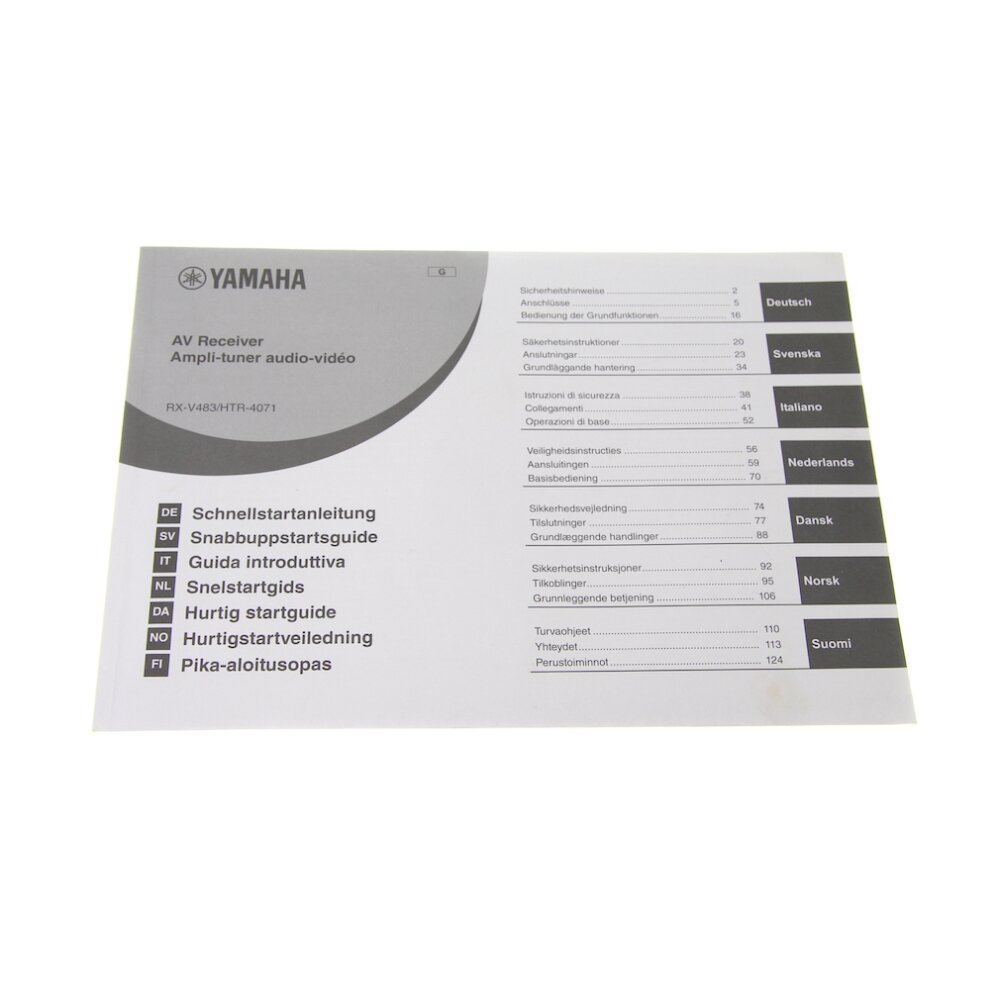 Original Bedienungsanleitung Yamaha RXV483