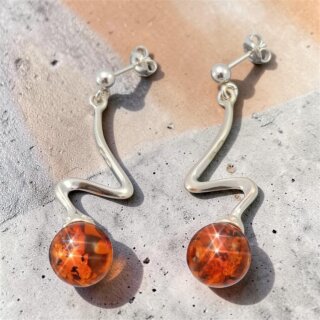 Ohrringe Ohrstecker Ohrhänger 925er Silber Bernstein (Nr 522)