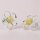Blume Ohrringe Bernstein Amber Silber 925